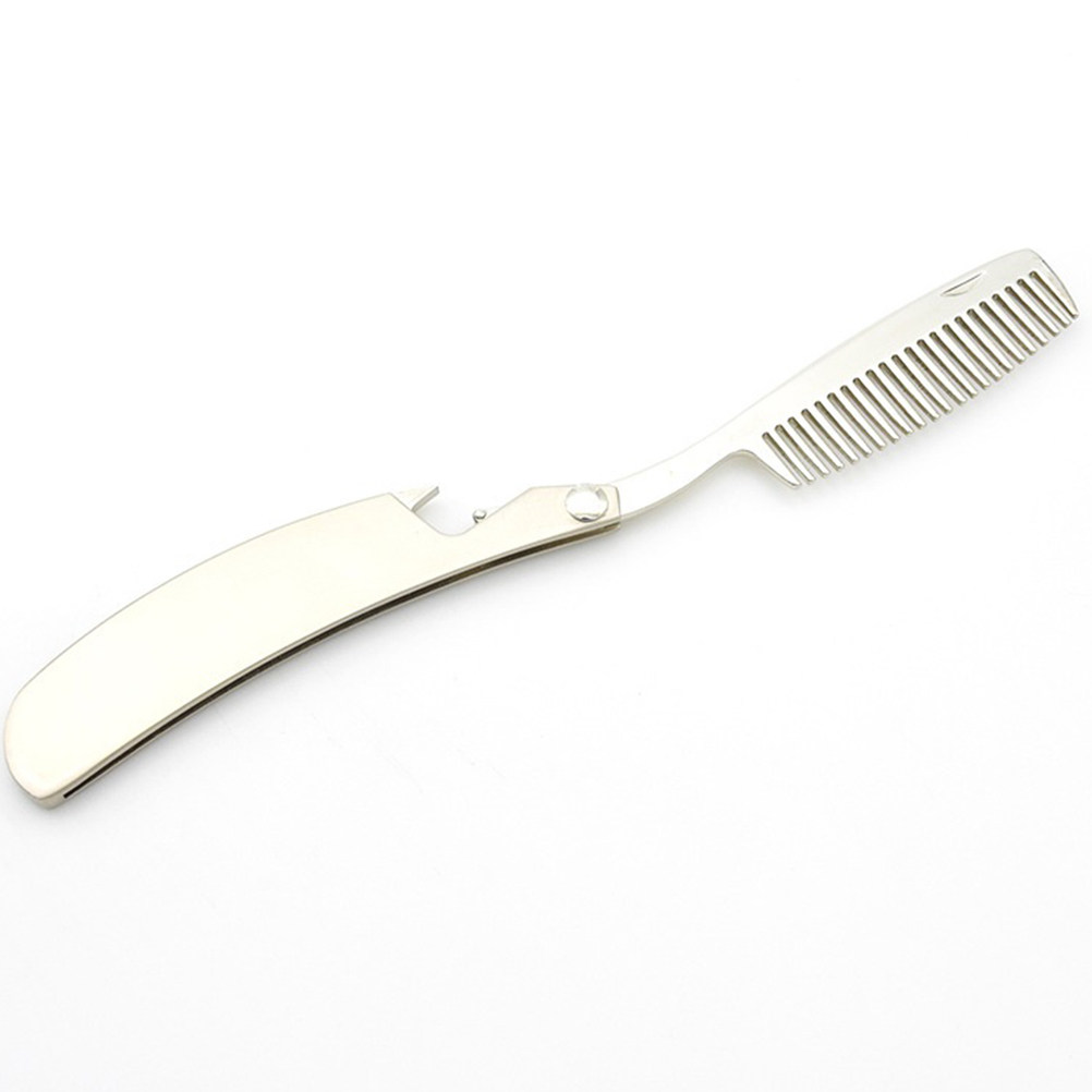 Men'S Grooming Hair - Çinko Alaşımlı Sakal Tarakı, Katlanabilir, Küçük,