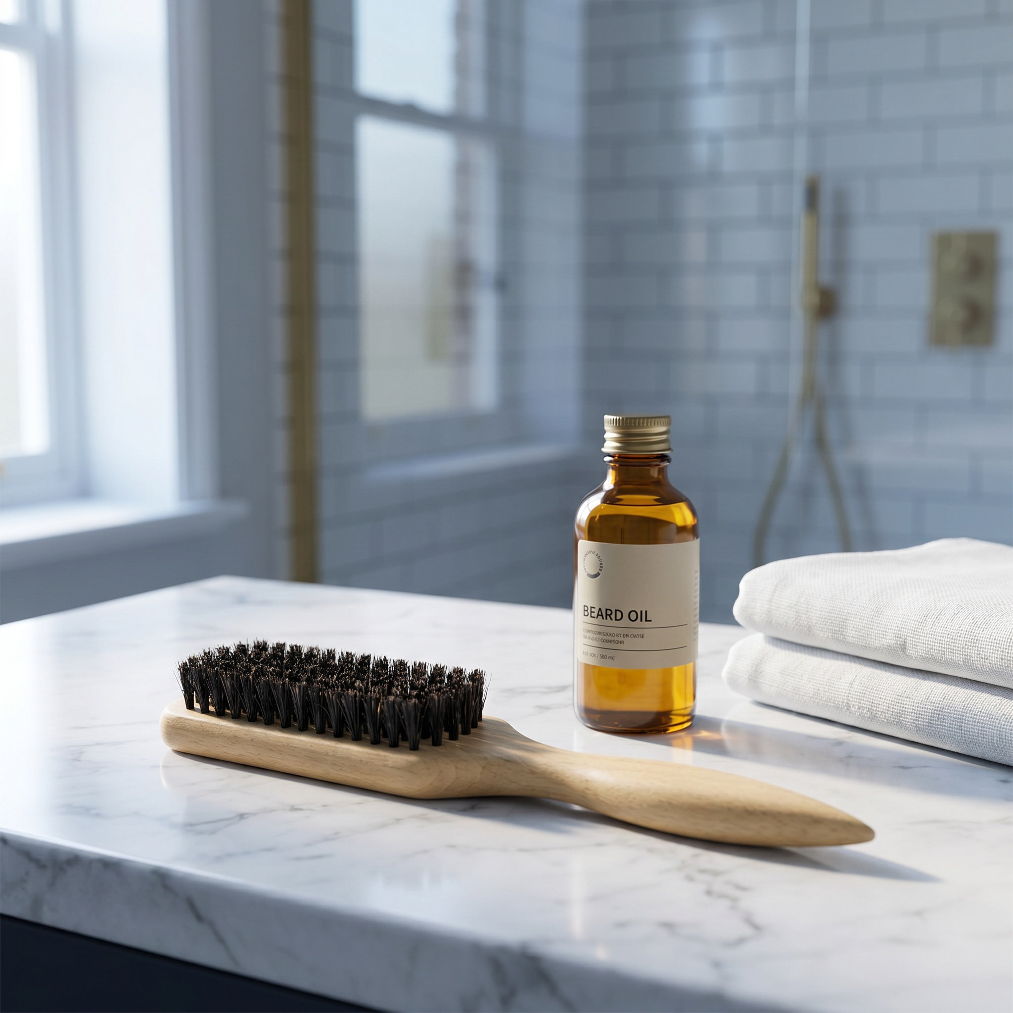 Men'S Grooming Brush - Yumuşak, Küçük Sakal Fırçası, Ahşap Saplı,