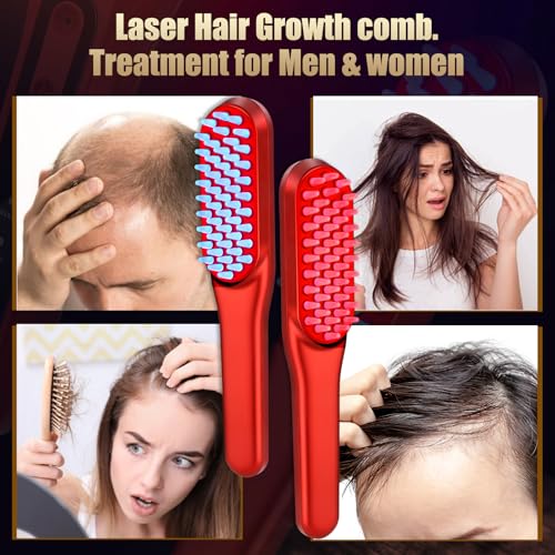 Men'S Grooming Brush - Lazer Saç Çıkarma Tarağı, Kırmızı Işık