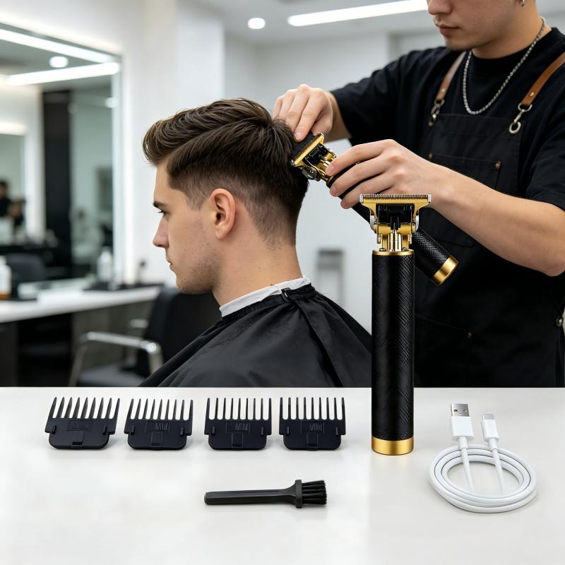 Men'S Grooming Brush - Dokulu Kablosuz Saç Kesme Makinesi USB