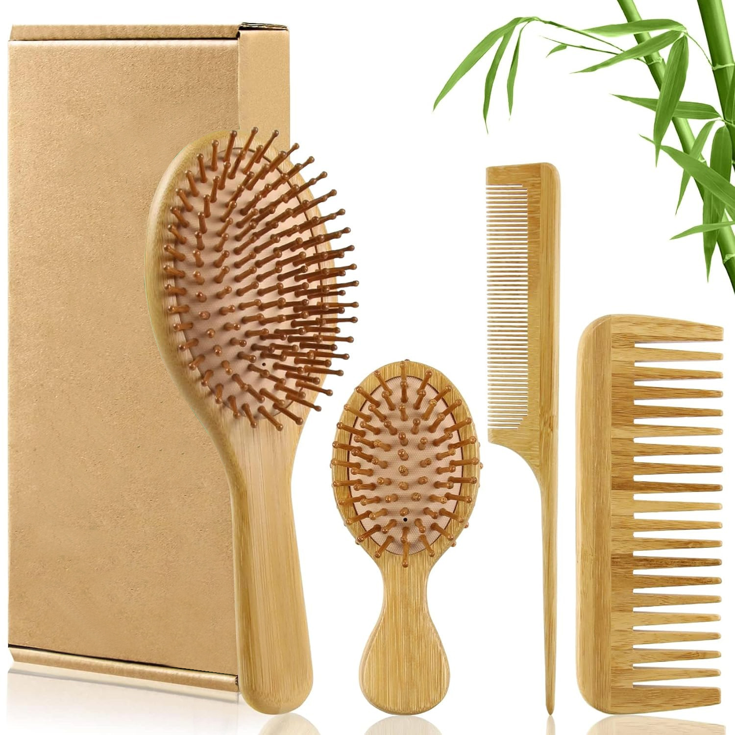 Men'S Grooming Brush - Kadın ve Erkekler için Bambu Saç
